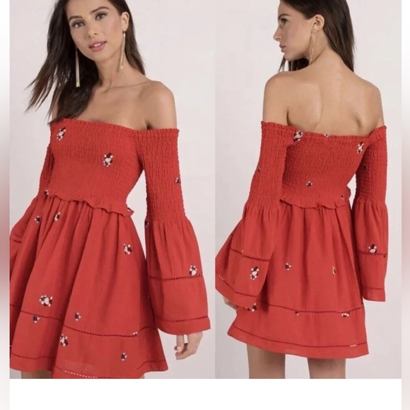 Free people Off-Shoulder Red Dress - Picture 1 of 5